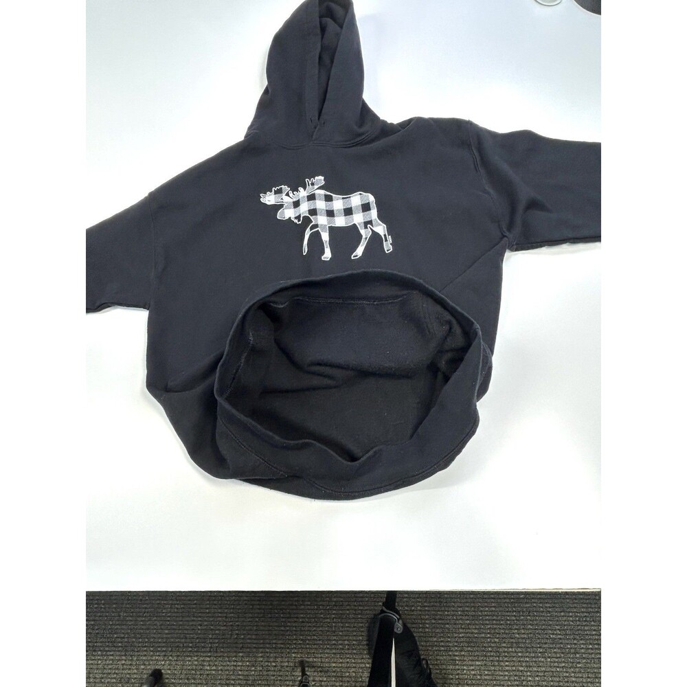 State Of Maine Moose Logo Hoodie Black Adult Large Gildan - Picture 9 of 9
